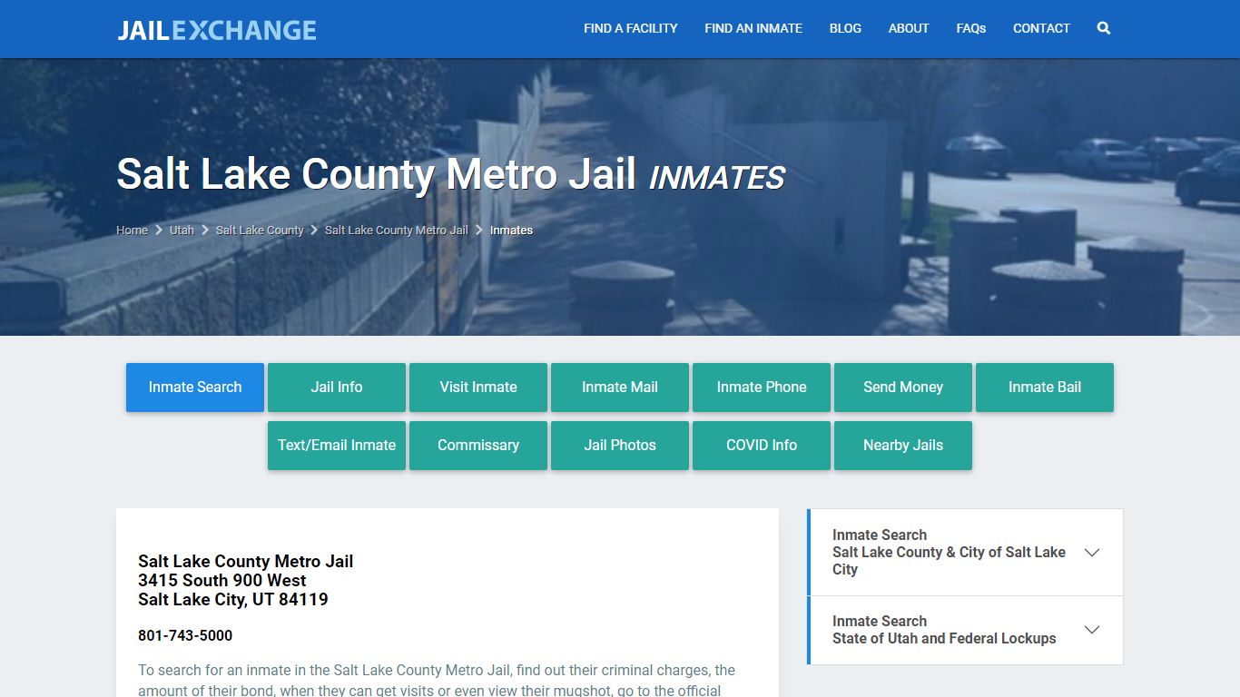 Salt Lake County Jail Inmates | Arrests | Mugshots | UT